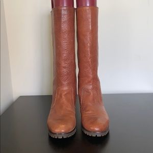 Vibram Leather Knee High Boots